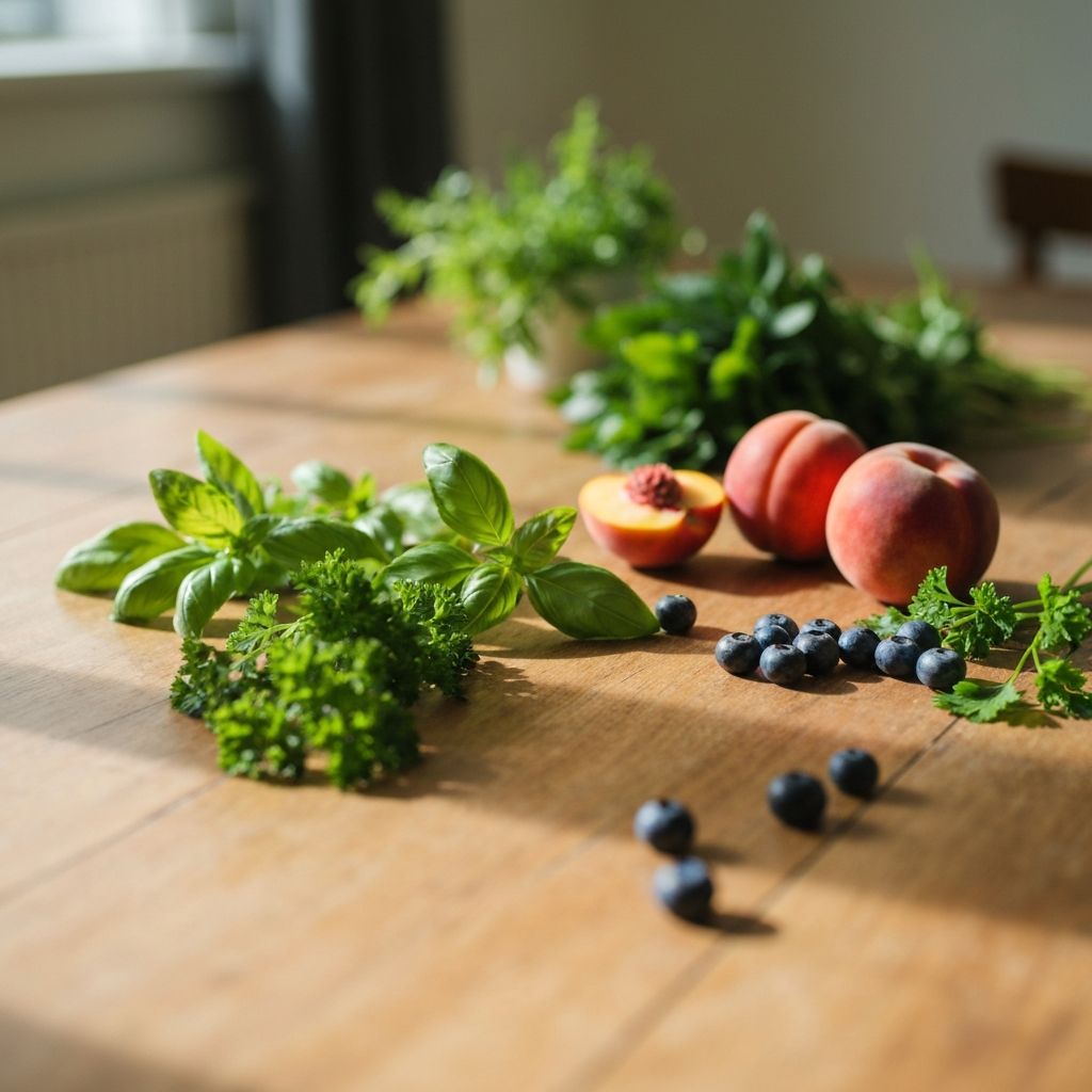 Natural herbs and wellness elements